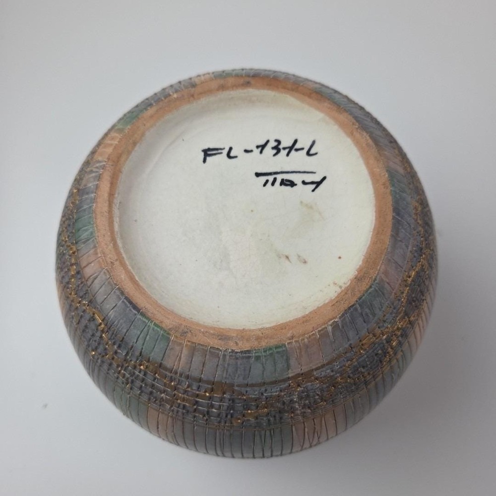 VTG Bitossi Seta Italian Ceramic Planter Pot Earthy Hues 5.75" Tall x 6.5" Wide - Picture 4 of 16